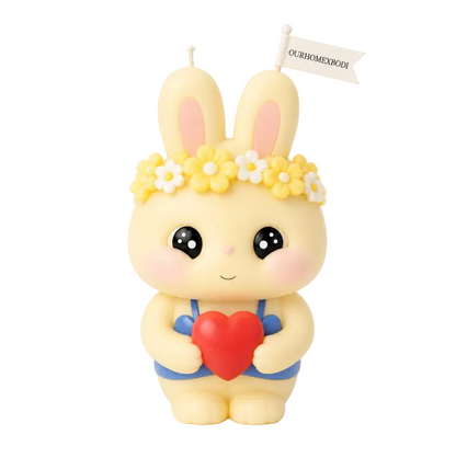 Flower Crown Bunny Candle