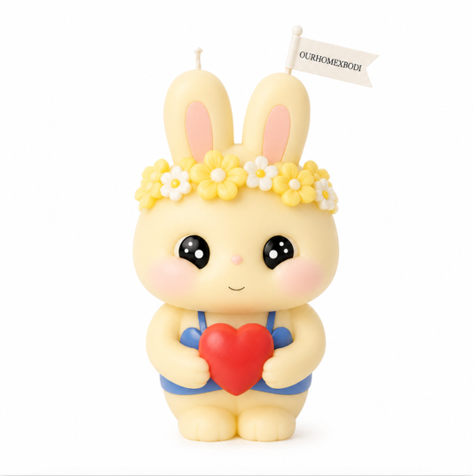 Flower Crown Bunny Candle