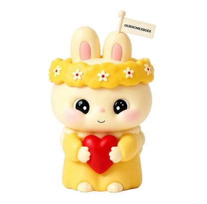 Floral Heart Bunny Candle