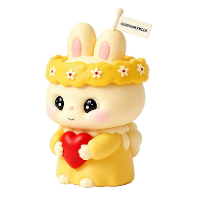 Floral Heart Bunny Candle