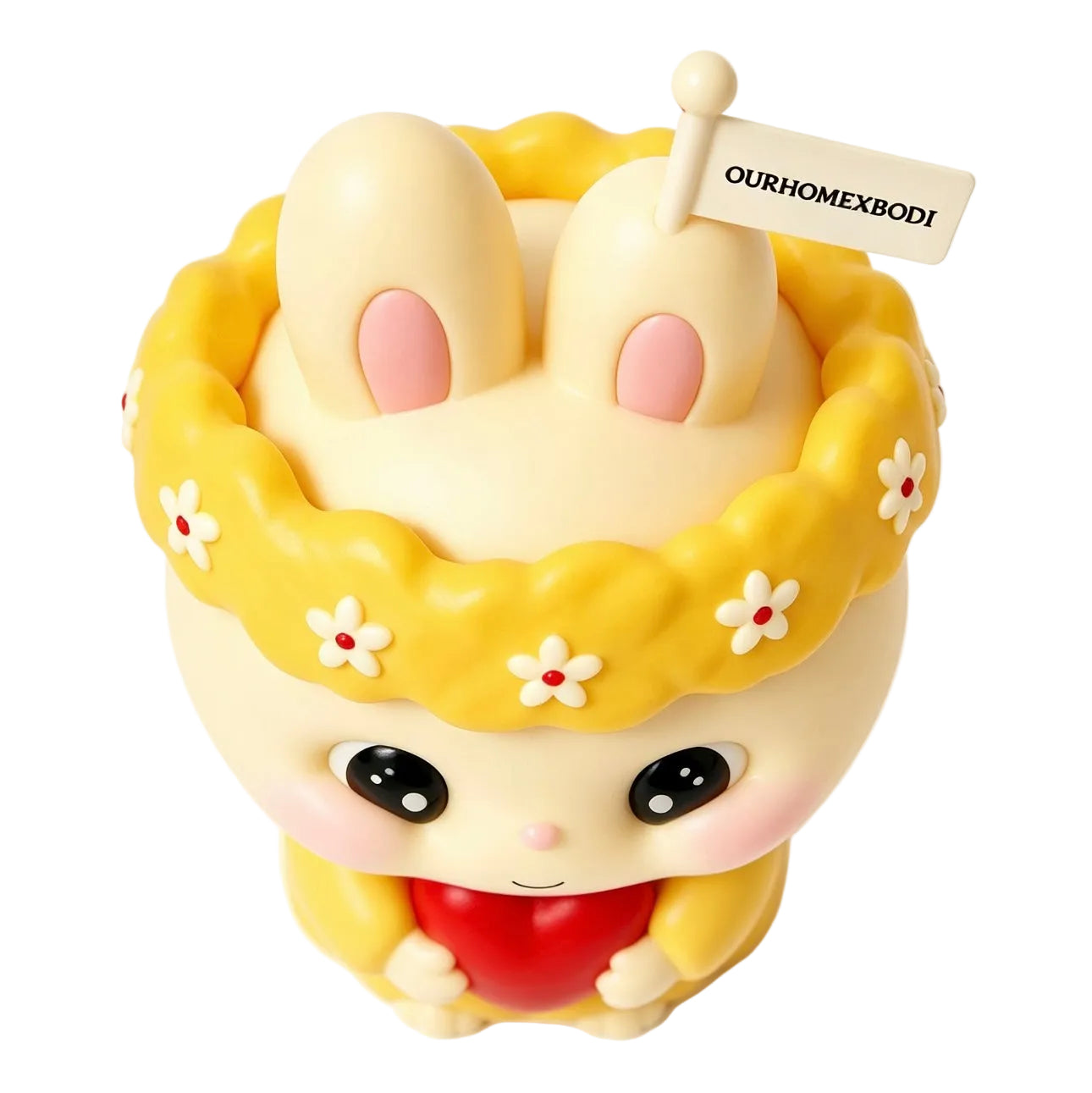 Floral Heart Bunny Candle