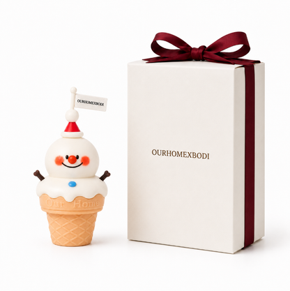 Snowman Ice Cream Candle Gift Set