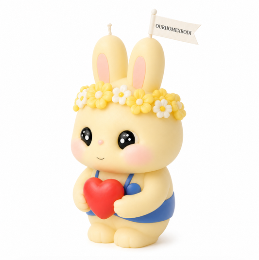 Flower Crown Bunny Candle