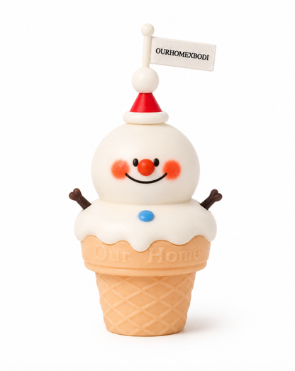 Snowman Ice Cream Candle Gift Set