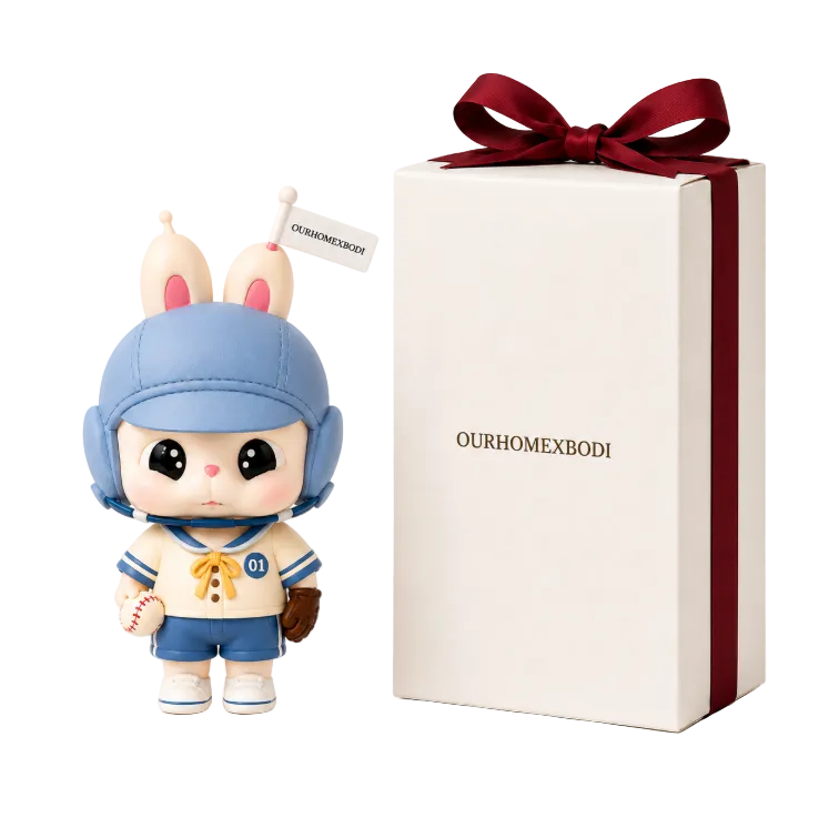 Baseball Aviator Bunny Candle Gift Set