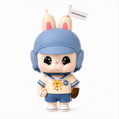 Baseball Aviator Bunny Candle Gift Set