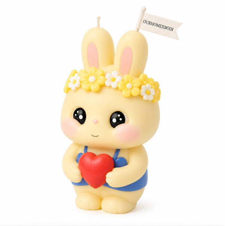 Flower Crown Bunny Candle