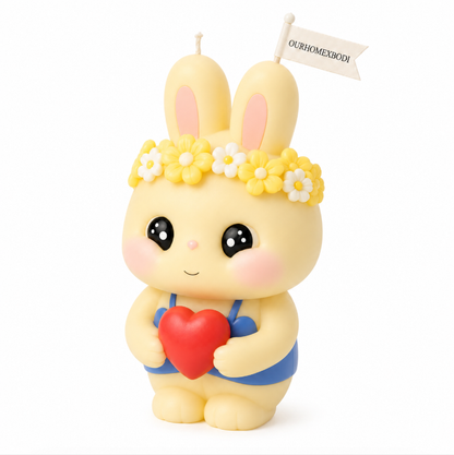 Flower Crown Bunny Candle