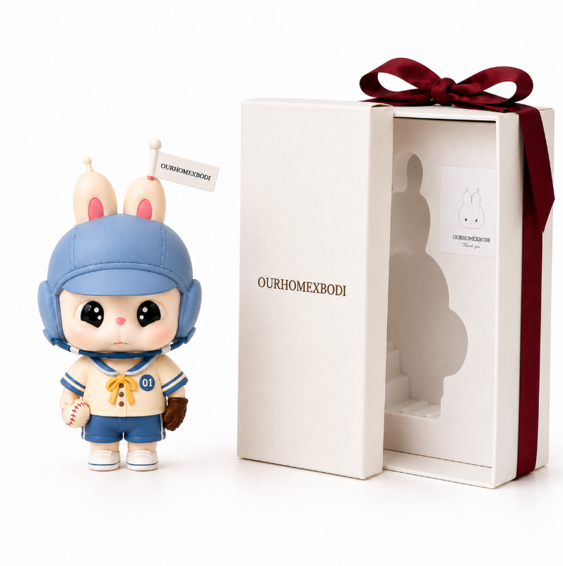 Baseball Aviator Bunny Candle Gift Set