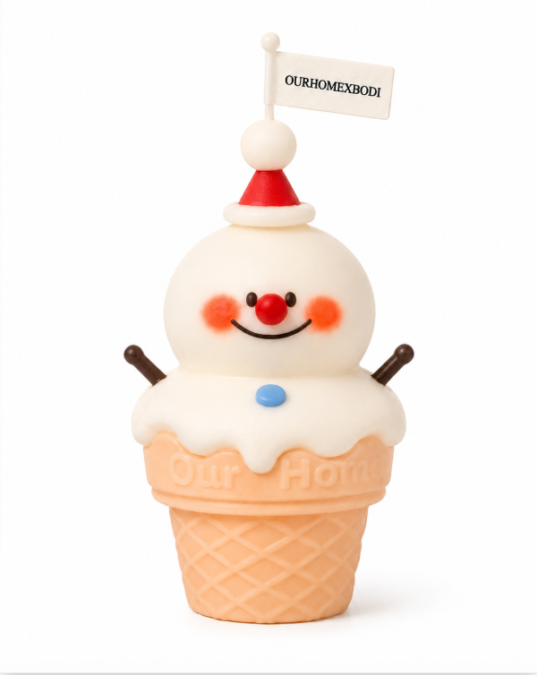 Snowman Ice Cream Candle